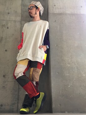 「ベレー帽推奨委員会」｜「アイテム（スウェット）」を使った、りょうさん（メンズ・171cm）の秋コーディネート
