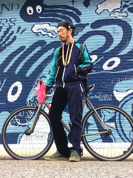 「ALDIES（アールディーズ）のアイテム（ジャージ）」を使った、りょうさん（メンズ・171cm）の秋コーディネート