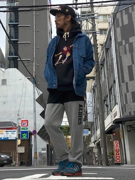 「WEAR昭和部」｜「アイテム（デニムジャケット）」を使った、りょうさん（メンズ・171cm）の秋コーディネート