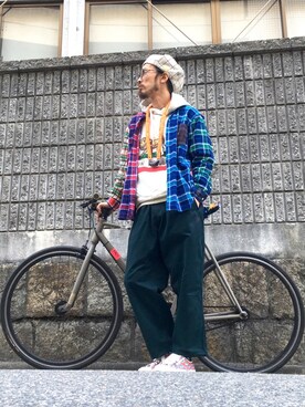 「JULIEN DAVID（ジュリエンデビッド）のアイテム（シューズ）」を使った、りょうさん（メンズ・171cm）の秋コーディネート