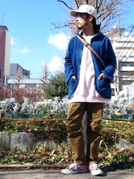 「JULIEN DAVID（ジュリエンデビッド）のアイテム（シューズ）」を使った、りょうさん（メンズ・171cm）の冬コーディネート
