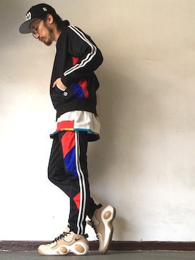 「ALDIES（アールディーズ）のアイテム（ジャージ）」を使った、りょうさん（メンズ・171cm）の春コーディネート