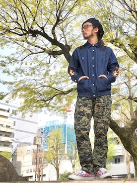 「JULIEN DAVID（ジュリエンデビッド）のアイテム（シューズ）」を使った、りょうさん（メンズ・171cm）の春コーディネート