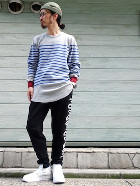 「ALDIES（アールディーズ）のSnake Bone Pants / スネークボーンパンツ（スウェットパンツ）」を使った、りょうさん（メンズ・171cm）の秋コーディネート