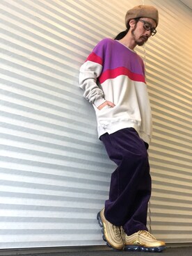 「ベレー帽推奨委員会」｜「アイテム（スウェット）」を使った、りょうさん（メンズ・171cm）の秋コーディネート