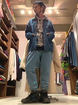 「ベレー帽推奨委員会」｜「アイテム（デニムジャケット）」を使った、りょうさん（メンズ・171cm）の冬コーディネート
