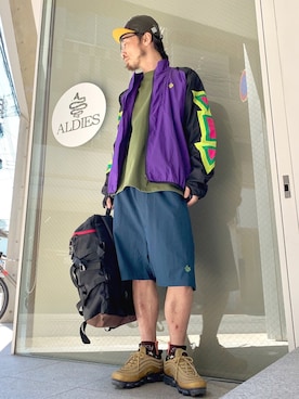 「ALDIES（アールディーズ）のアイテム（ナイロンジャケット）」を使った、りょうさん（メンズ・171cm）の春コーディネート