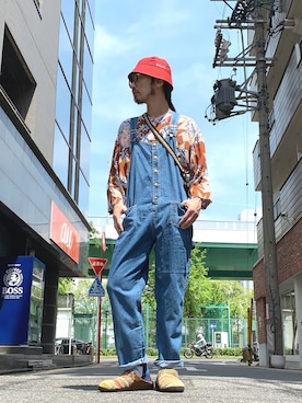 「ALDIES（アールディーズ）のアイテム（サロペット/オーバーオール）」を使った、りょうさん（メンズ・171cm）の春コーディネート