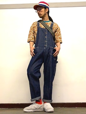 「ALDIES（アールディーズ）のアイテム（サロペット/オーバーオール）」を使った、りょうさん（メンズ・171cm）の春コーディネート