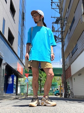 「ELDORESO（エルドレッソ）のアイテム（帽子）」を使った、りょうさん（メンズ・170cm）の夏コーディネート