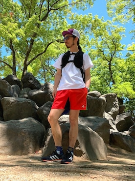 「ELDORESO（エルドレッソ）のアイテム（帽子）」を使った、りょうさん（メンズ・170cm）の夏コーディネート