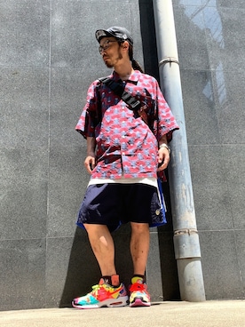 「ELDORESO（エルドレッソ）のアイテム（帽子）」を使った、りょうさん（メンズ・170cm）の夏コーディネート