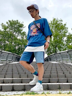 「ELDORESO（エルドレッソ）のアイテム（帽子）」を使った、りょうさん（メンズ・171cm）の夏コーディネート