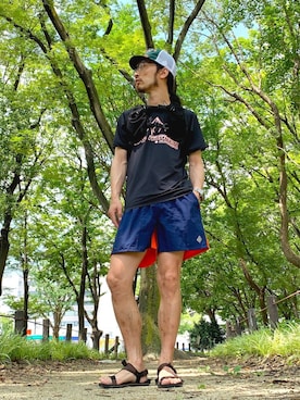 「ELDORESO（エルドレッソ）のアイテム（帽子）」を使った、りょうさん（メンズ・171cm）の夏コーディネート