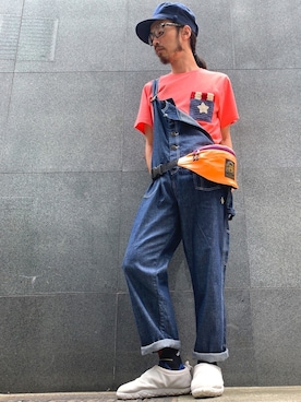 「ALDIES（アールディーズ）のアイテム（サロペット/オーバーオール）」を使った、りょうさん（メンズ・171cm）の夏コーディネート
