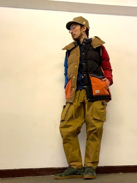 「ALDIES（アールディーズ）のアイテム（ダウンジャケット/コート）」を使った、りょうさん（メンズ・171cm）の冬コーディネート