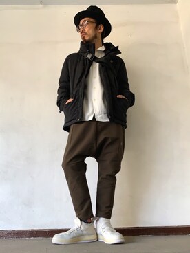 「ALDIES（アールディーズ）のアイテム（ダウンジャケット/コート）」を使った、りょうさん（メンズ・171cm）の冬コーディネート