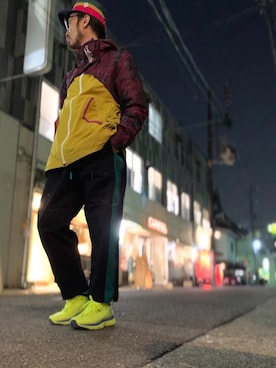 「ワークキャップ」｜「アイテム（マウンテンパーカー）」を使った、りょうさん（メンズ・171cm）の冬コーディネート