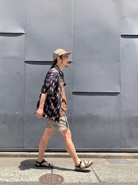 「ELDORESO（エルドレッソ）のアイテム（帽子）」を使った、りょうさん（メンズ・171cm）の夏コーディネート