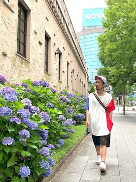 「ELDORESO（エルドレッソ）のアイテム（帽子）」を使った、りょうさん（メンズ・171cm）の夏コーディネート