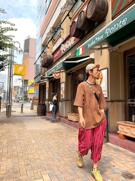 「ELDORESO（エルドレッソ）のアイテム（帽子）」を使った、りょうさん（メンズ・171cm）の夏コーディネート