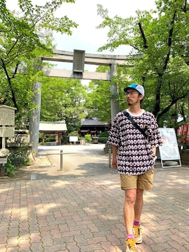 「ELDORESO（エルドレッソ）のアイテム（帽子）」を使った、りょうさん（メンズ・171cm）の夏コーディネート