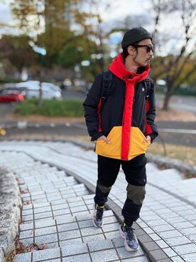 「ALDIES（アールディーズ）のアイテム（ダウンジャケット/コート）」を使った、りょうさん（メンズ・171cm）の冬コーディネート