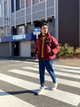 「ALDIES（アールディーズ）のアイテム（ダウンジャケット/コート）」を使った、りょうさん（メンズ・171cm）の冬コーディネート