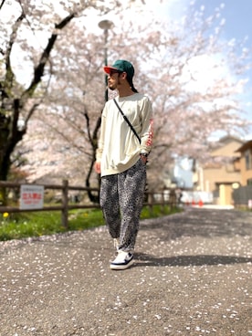 「HusseMatte（フッセマッテ）のアイテム」を使った、りょうさん（メンズ・171cm）の春コーディネート