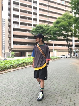 「HusseMatte（フッセマッテ）のアイテム」を使った、りょうさん（メンズ・171cm）の夏コーディネート