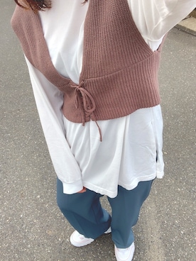「w closet」｜「アイテム（スラックス）」を使った、ikuchanさん（レディース・163cm）の秋コーディネート