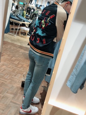 「PULL&BEAR（プルアンドベア）のアイテム（スタジャン）」を使った、Ryan Hoさん（メンズ・165cm）の秋コーディネート