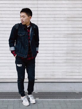 「MUJI」｜「アイテム（デニムジャケット）」を使った、Ryan Hoさん（メンズ・165cm）の秋コーディネート