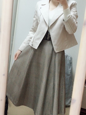 「JUSGLITTY（ジャスグリッティー）のアイテム（ジャケット/アウター）」を使った、🍎りんご🍎さん（レディース・152cm）の春コーディネート