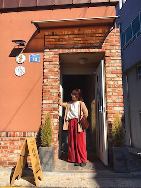 「Green Parks fuuwa（グリーンパークスフーワ）のアイテム（パンツ）」を使った、piccoさん（レディース・153cm）の春コーディネート