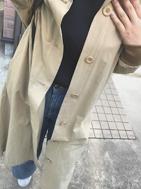 「mystic（ミスティック）のアイテム（ステンカラーコート）」を使った、ひらた あゆみさん（レディース・168cm）の春コーディネート
