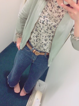 「e.r.g*（イーアールジー）のアイテム（ジャケット/アウター）」を使った、riiさん（レディース・155cm）の春コーディネート