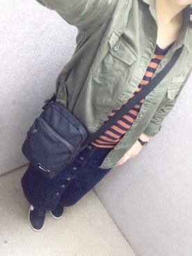 「NIKE(ナイキ)のアイテム(ショルダーバッグ)」を使った、riiさん(レディース・155cm)の秋コーディネート