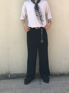 「KAIKO（カイコー）のアイテム（キーホルダー）」を使った、キドゥーさん（メンズ・165cm）の夏コーディネート