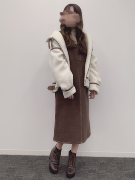 「PairPair（ペアペア）のアイテム（ワンピース/ドレス）」を使った、Tamさん（レディース・153cm）の冬コーディネート