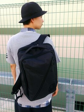 「Samsonite Red（サムソナイトレッド）のアイテム」を使った、きょーすけさん（メンズ・165cm）の夏コーディネート