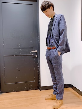 「Right-on（ライトオン）のアイテム（テーラードジャケット）」を使った、Shoheiさん（メンズ・185cm）の春コーディネート