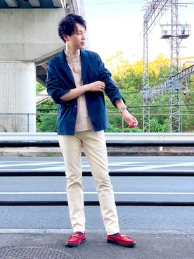 「Right-on（ライトオン）のアイテム（テーラードジャケット）」を使った、Shoheiさん（メンズ・185cm）の夏コーディネート