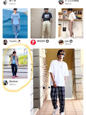 「Right-on（ライトオン）のアイテム（トップス、ベージュ系）」を使った、Shoheiさん（メンズ・185cm）の夏コーディネート