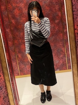 「Honeys（ハニーズ）のアイテム（ボディバッグ/ウエストポーチ）」を使った、メメさん（レディース・156cm）の春コーディネート