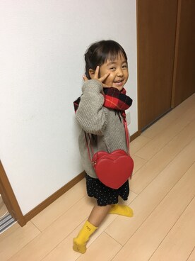 「CIAOPANIC（チャオパニック）のアイテム」を使った、あかえりさん（キッズ・110cm）の秋コーディネート