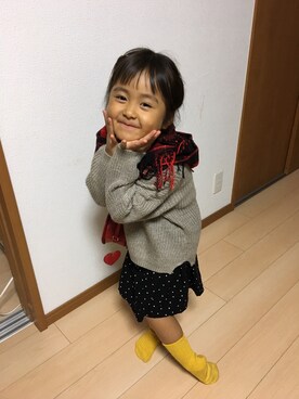 「CIAOPANIC（チャオパニック）のアイテム」を使った、あかえりさん（キッズ・110cm）の冬コーディネート