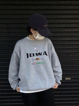「韓国好きな人と繋がりたい」｜「アイテム（スウェット）」を使った、jashaさん（レディース・158cm）の冬コーディネート