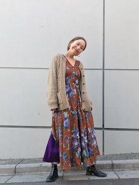 「ロングニット」｜nakao takakoさん（レディース・159cm）の冬コーディネート