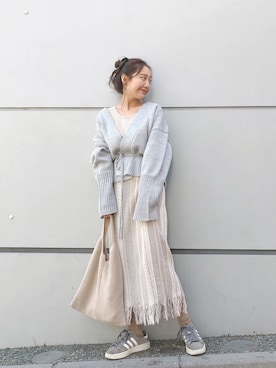 「グレージュ」｜nakao takakoさん（レディース・159cm）の冬コーディネート